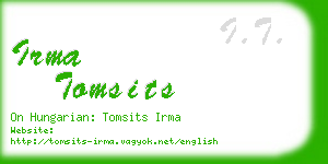 irma tomsits business card
